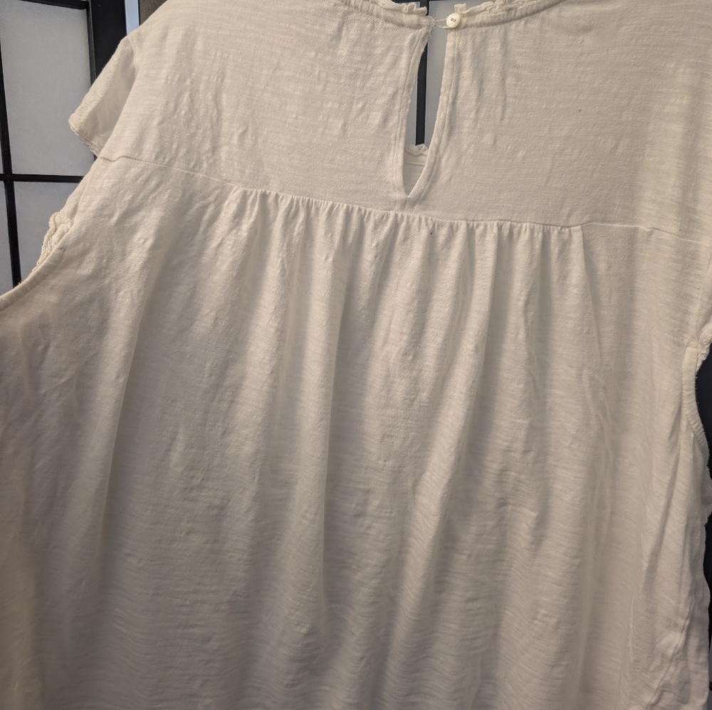 Lucky Brand white Flutter Sleeves - Picture 4 of 10